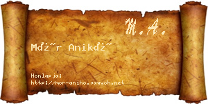 Mór Anikó névjegykártya